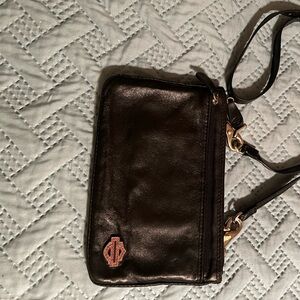 Harley Davidson Black Leather Wristlet